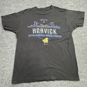 Kevin Harvick Busch NASCAR T Shirt Mens L Black Racing Graphic Tee Streetwear